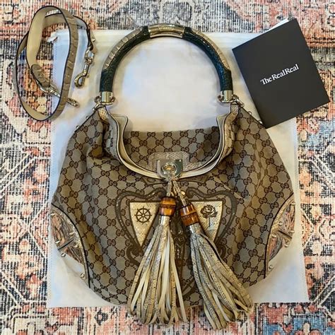 gucci leather hobo small metal logo plaque side shoulder bag|Gucci indy tassel hobo bag.